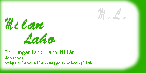 milan laho business card